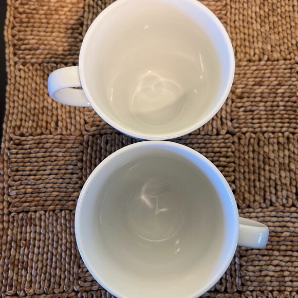 Set of 2 Bed Bath & Beyond Brown & White Coffee Graphics Ceramic Mugs - Picture 7 of 10